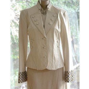 Sheri Bodell Lamb Leather Jacket with Studded Sleeve Cuffs